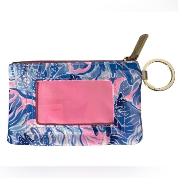 Lilly Pulitzer ID Case Wallet in Shade Seekers Blue Pink Swirl w/Gold Ring. NWOT - Picture 2 of 6